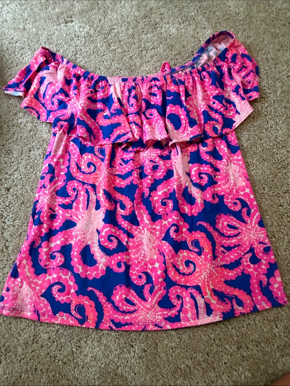 Lilly Pulitzer La Fortuna Off-Shoulder Ruffle Top